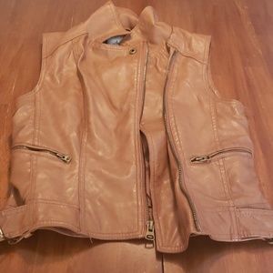 Brown faux leather vest